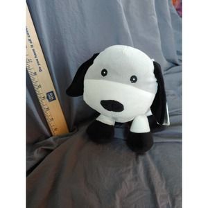 NWT Beverly Hills Teddy Bear Co Baby dog puppy rattle gray black white